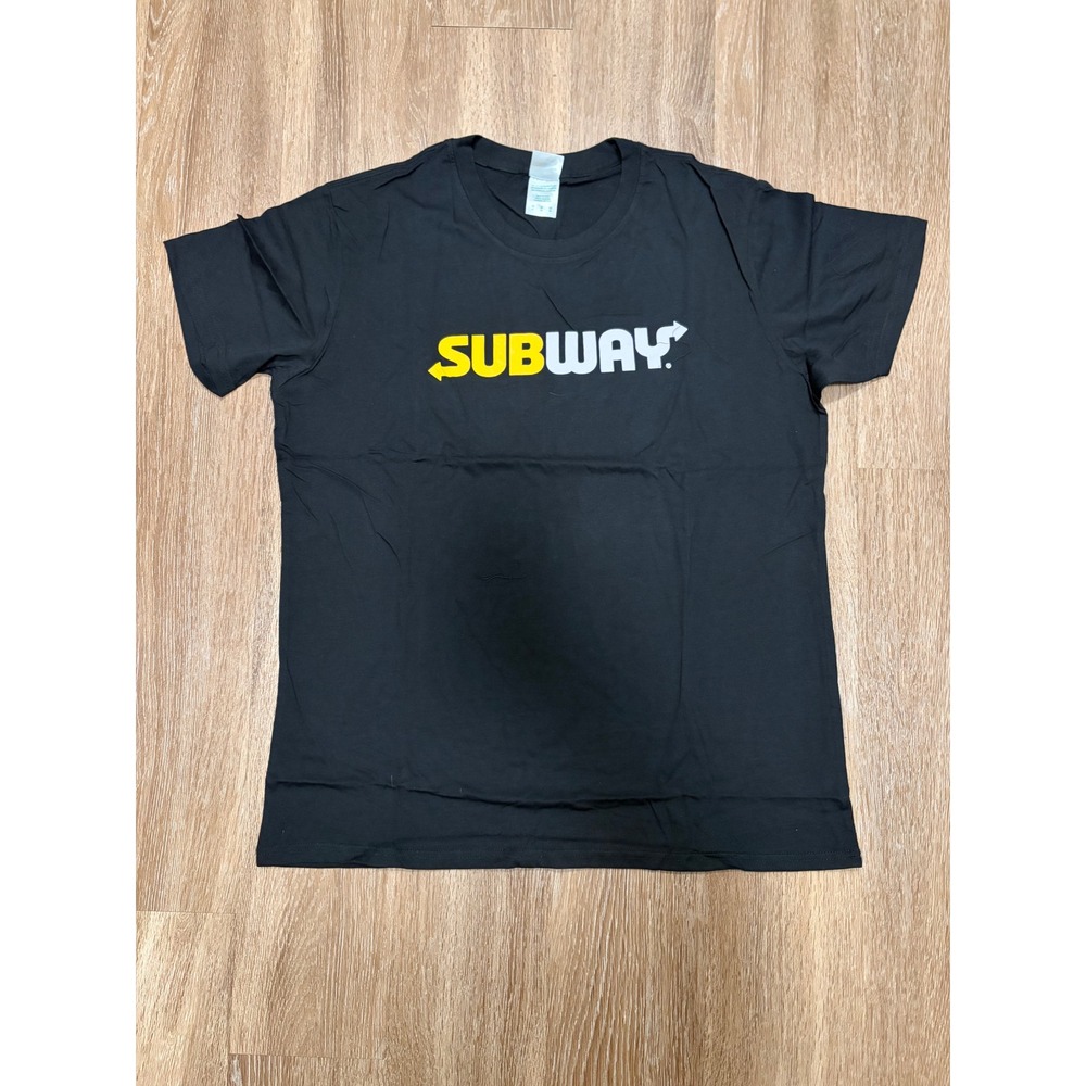 Subway Employee Uniform T-Shirt Mens XL Black Graphic Logo Short Sleeve Tee